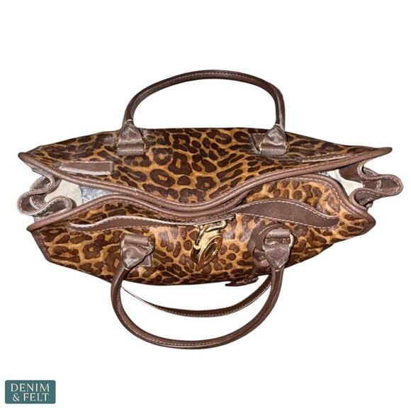 Michael Kors Leopard Hamilton Satchel Tote Bag/Purse Brown Gold Hardware~ RARE!! - Picture 7 of 16